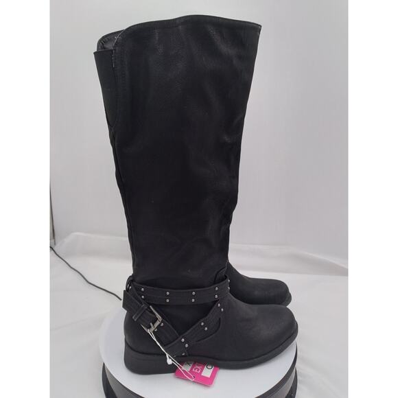 NWT FAUX LEATHER KNEE HIGH RIDING BOOTS by XOXO Footwear size 8 - Picture 1 of 6